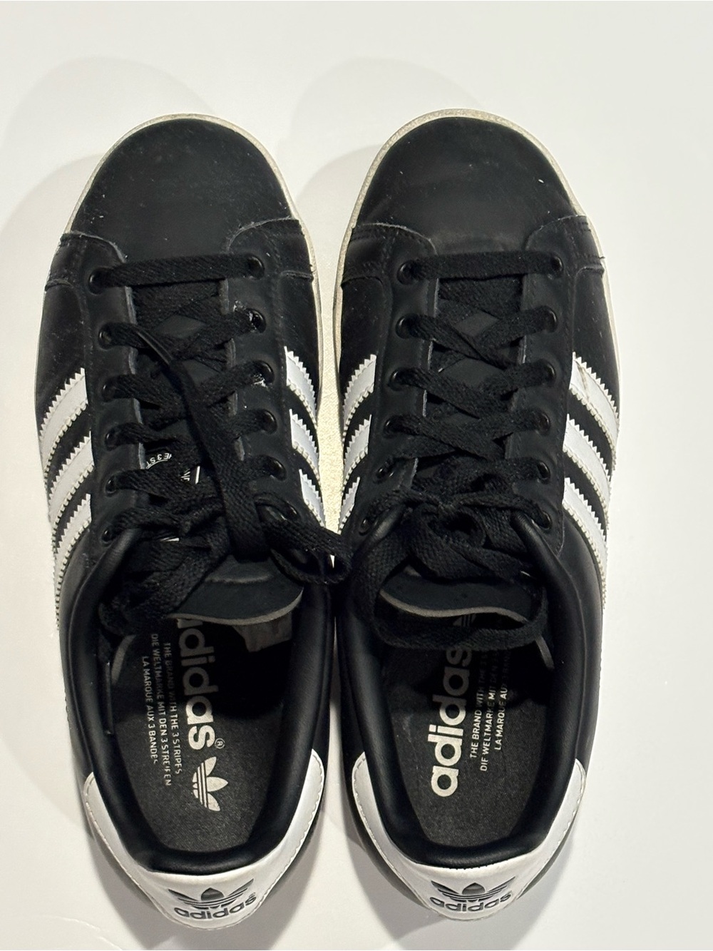 adidas Black & White Classic Three-Stripe Sneakers